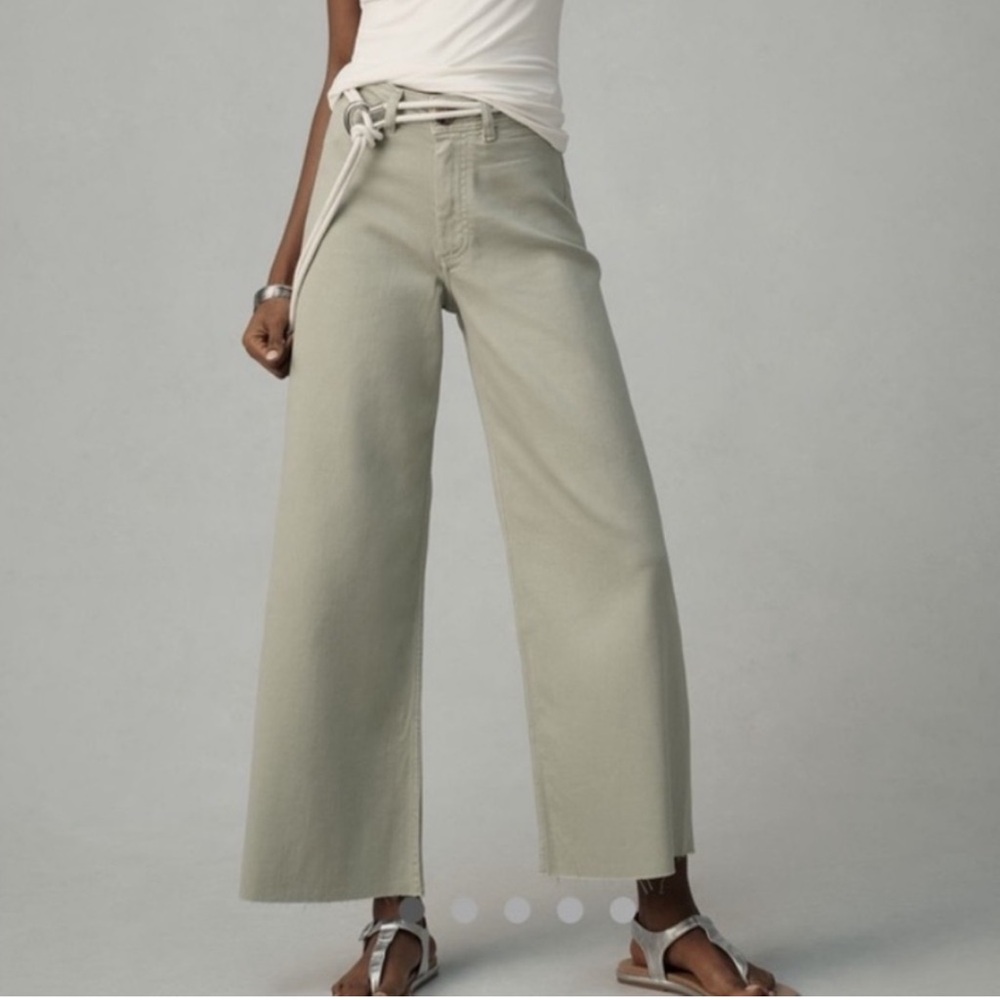 Maeve The Ettie High-Rise Crop Wide Leg Pants, Khaki Wash